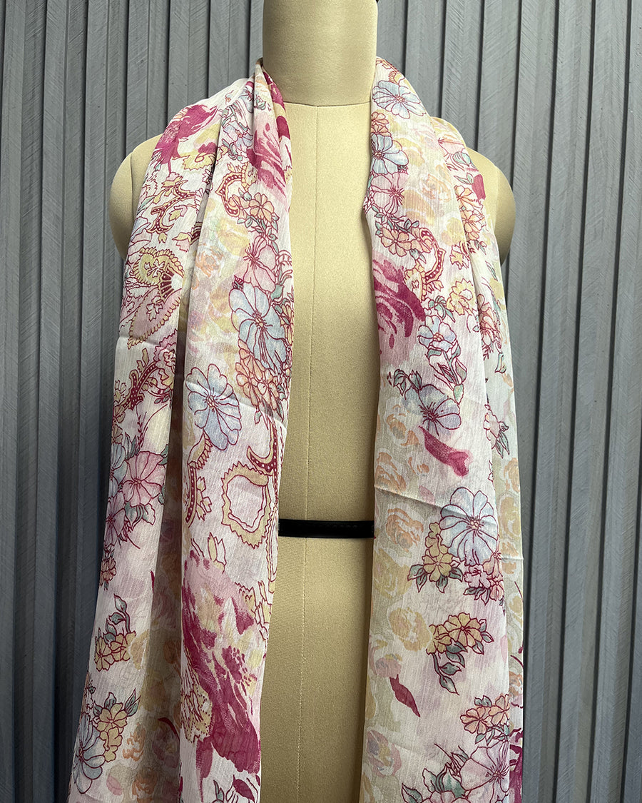 Digital Print Chiffon Stole | 100x180 cm