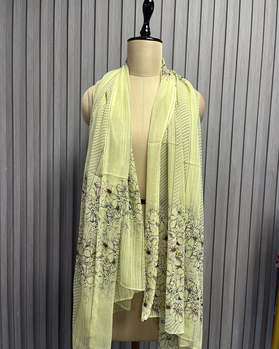 Digital Print Chiffon Stole | 100x180 cm