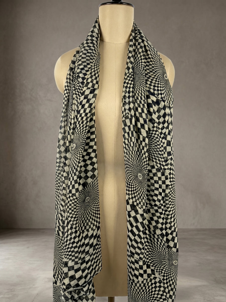 2 IN 1 Digital Print Chiffon Stole | 100x180 cm
