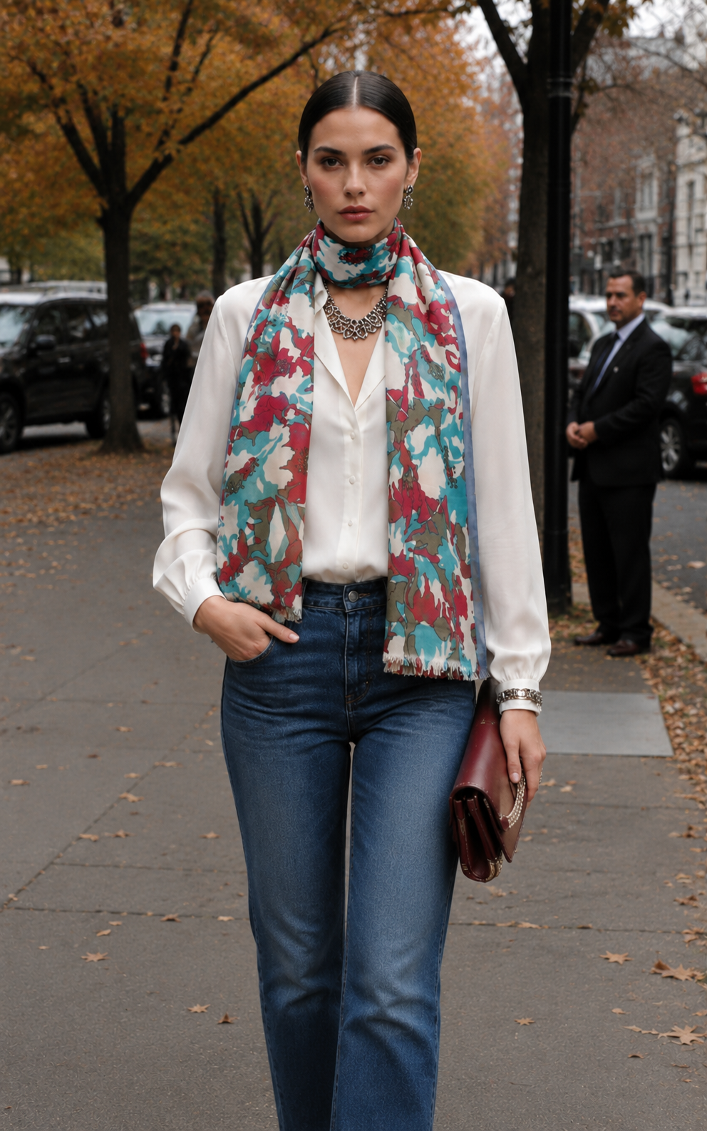 Printed Linen Blend Stole | 70 x 200 cm