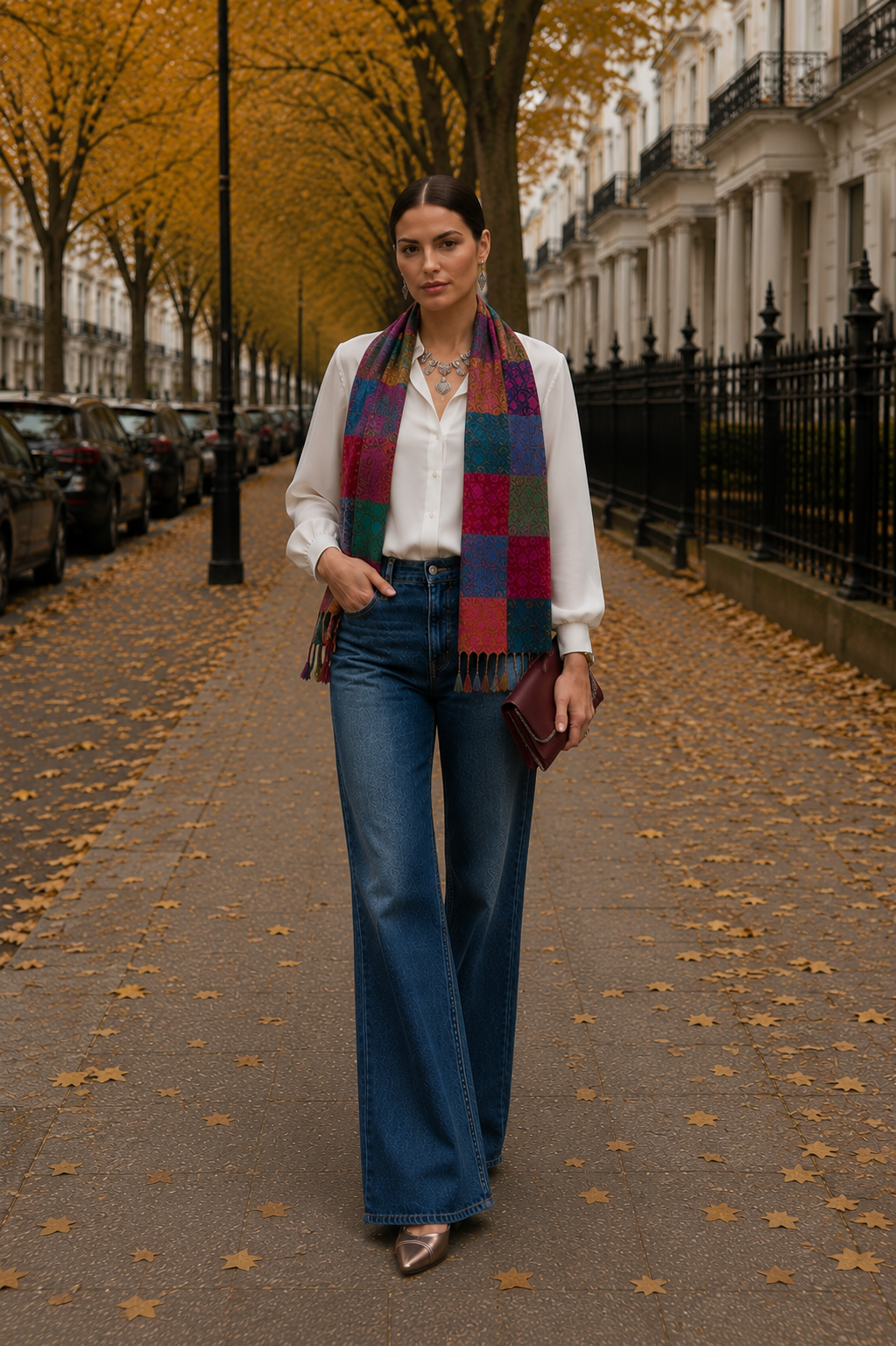 Silk Patchwork Stole |50 x 180 cm