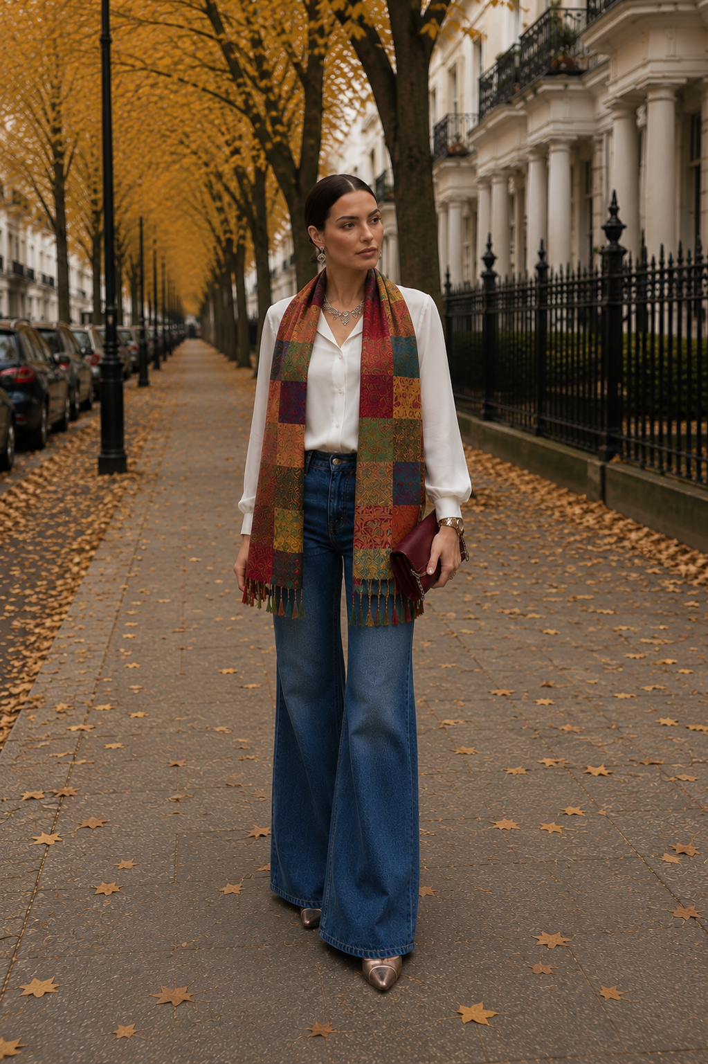 Silk Patchwork Stole |50 x 180 cm