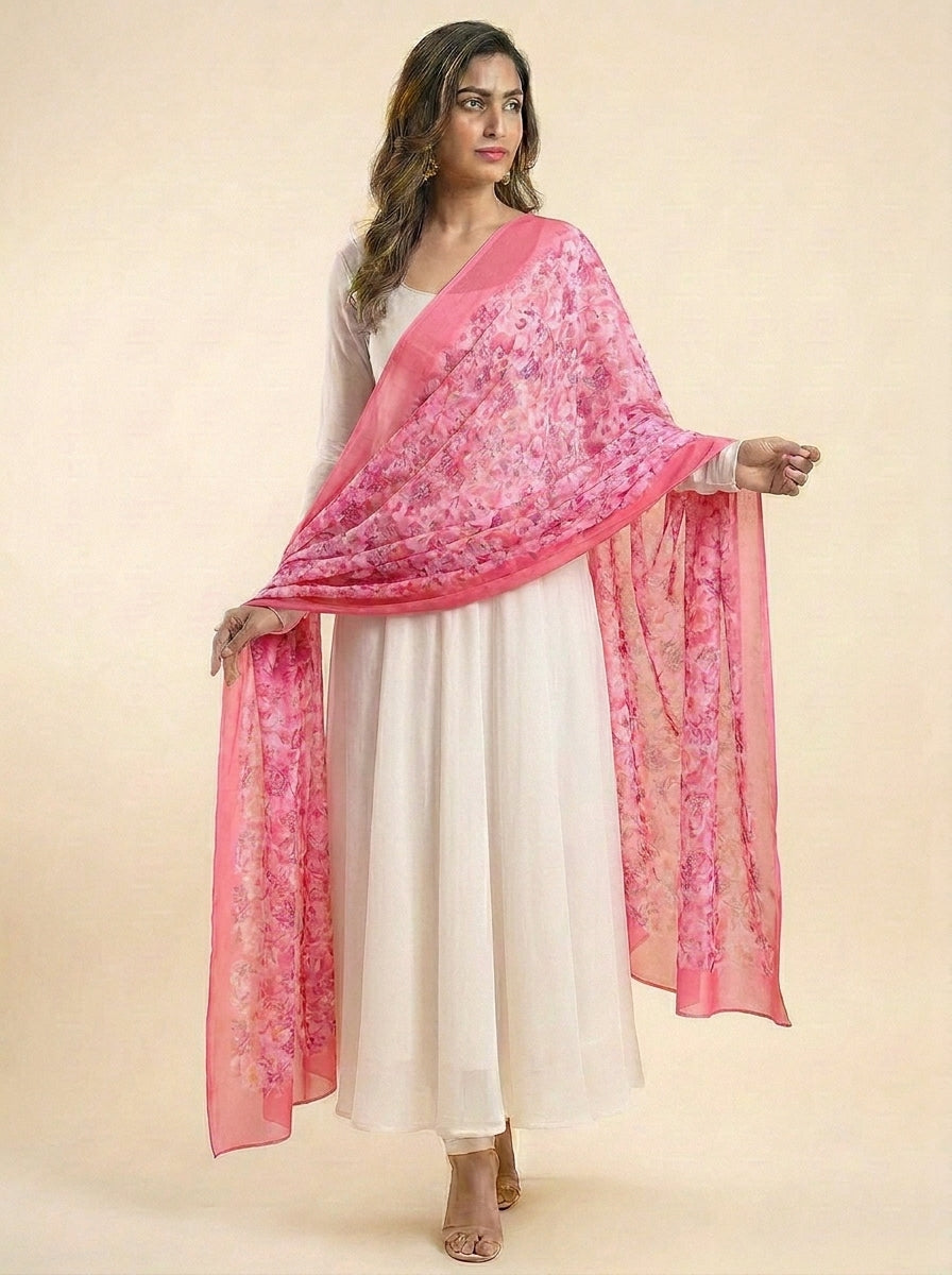 Karivani Luxury Floral Cotton Dupatta