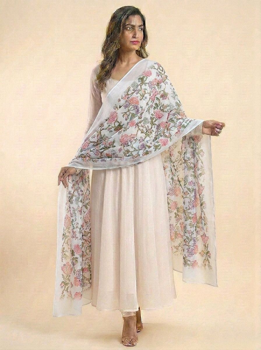 Karivani Luxury Floral Cotton Dupatta