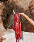 Batik Print Pure Silk Square Scarf | 100x100 cm