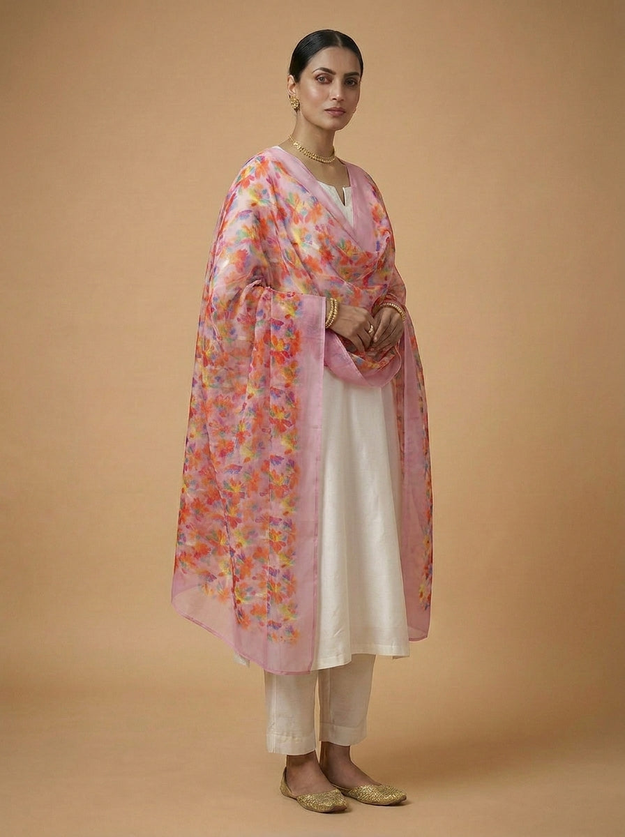 Karivani Luxury Floral Cotton Dupatta