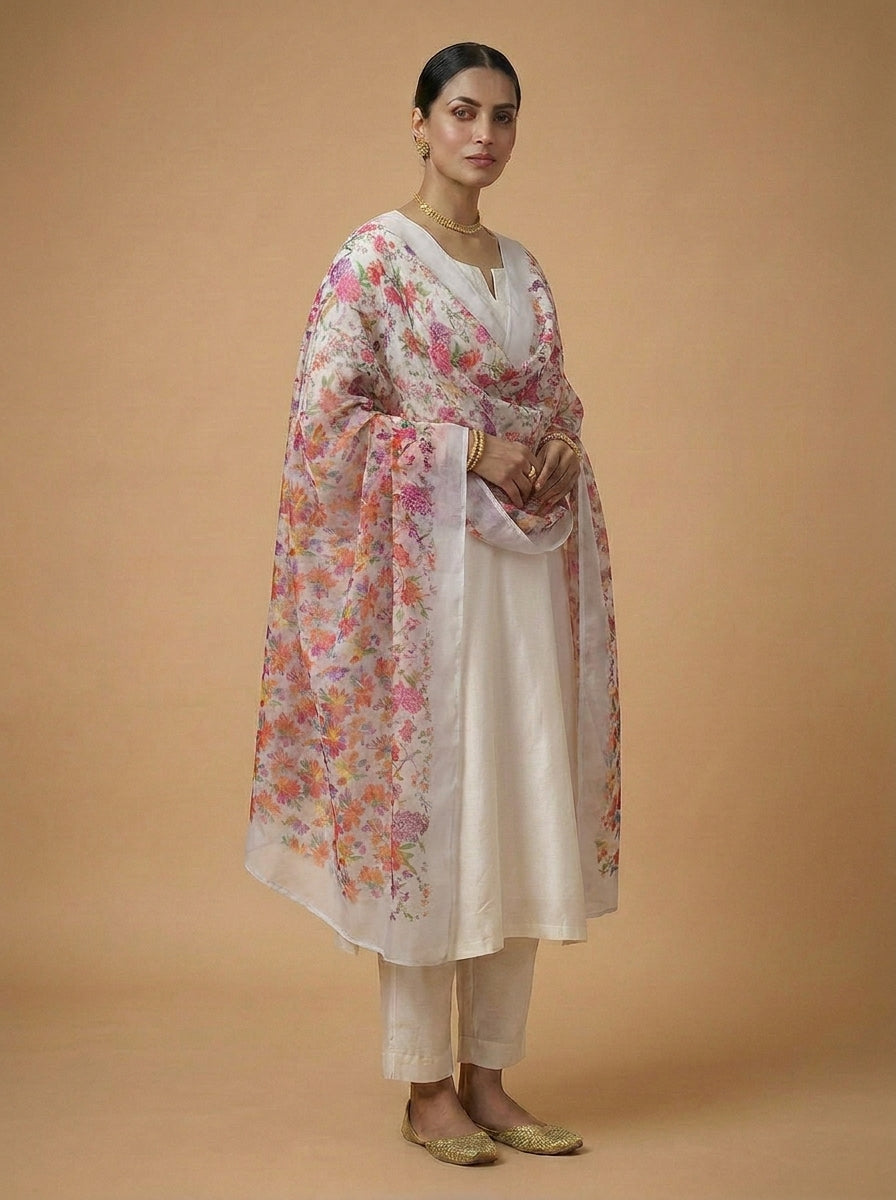 Karivani Luxury Floral Cotton Dupatta