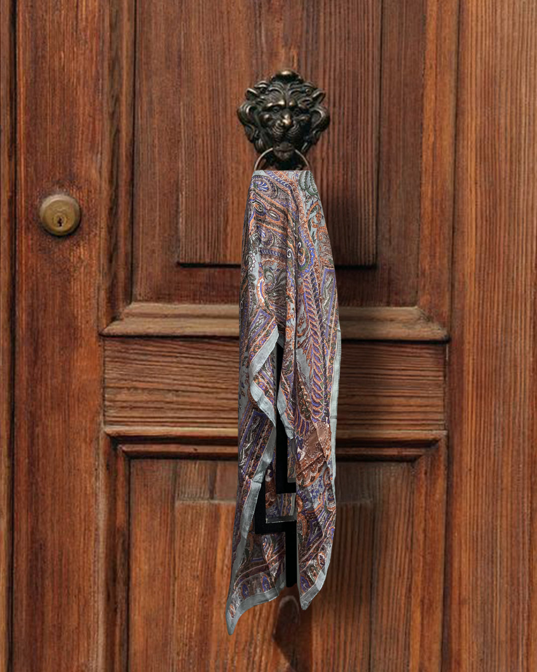 Vintage Paisley Pure Silk Long Stole | 50x180 cm
