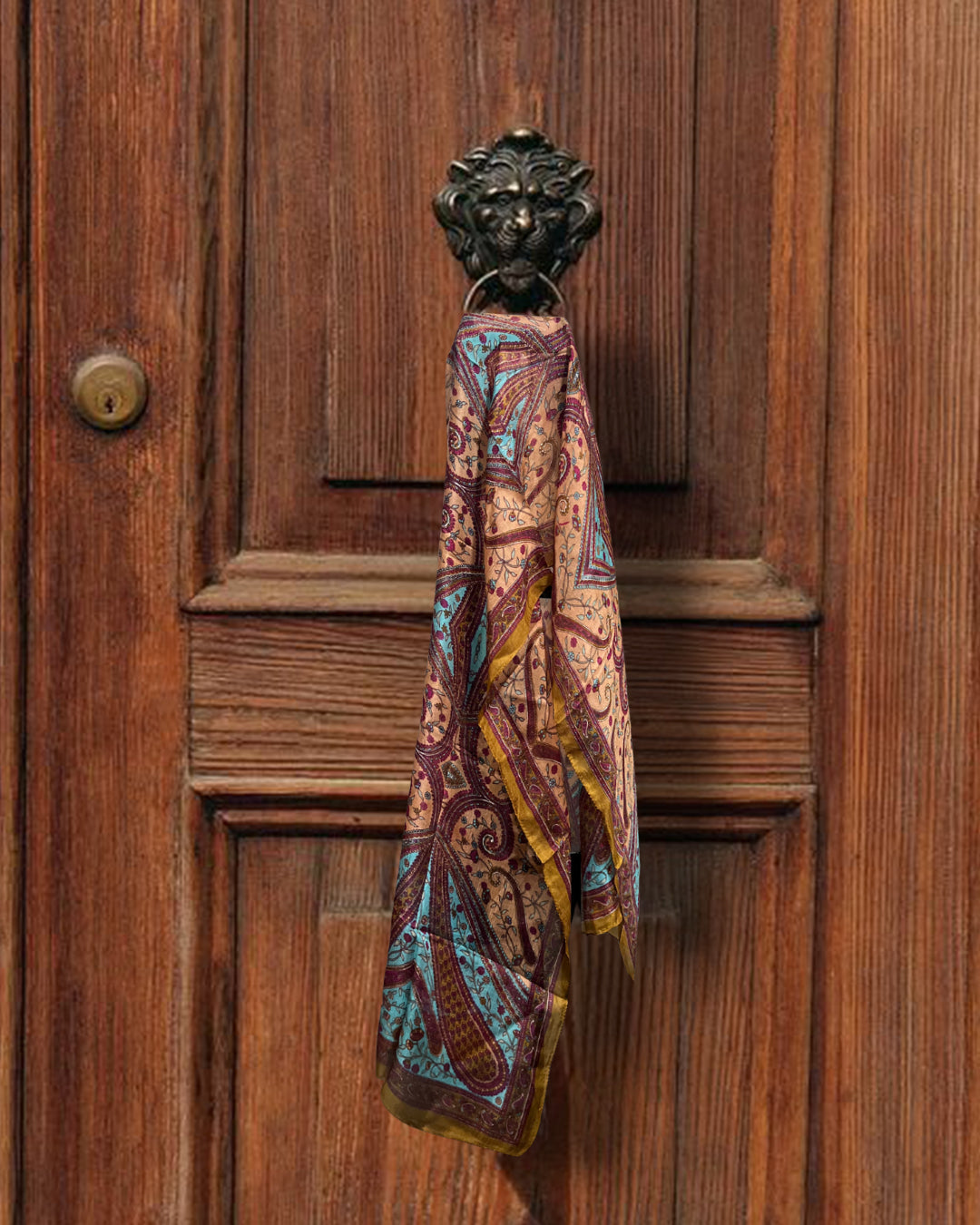 Vintage Paisley Pure Silk Long Stole | 50x180 cm