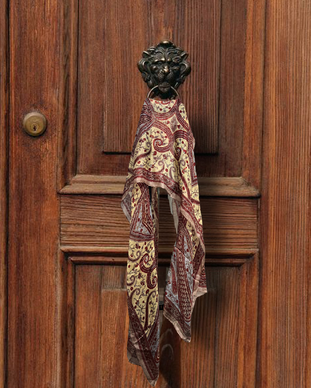 Vintage Paisley Pure Silk Long Stole | 50x180 cm