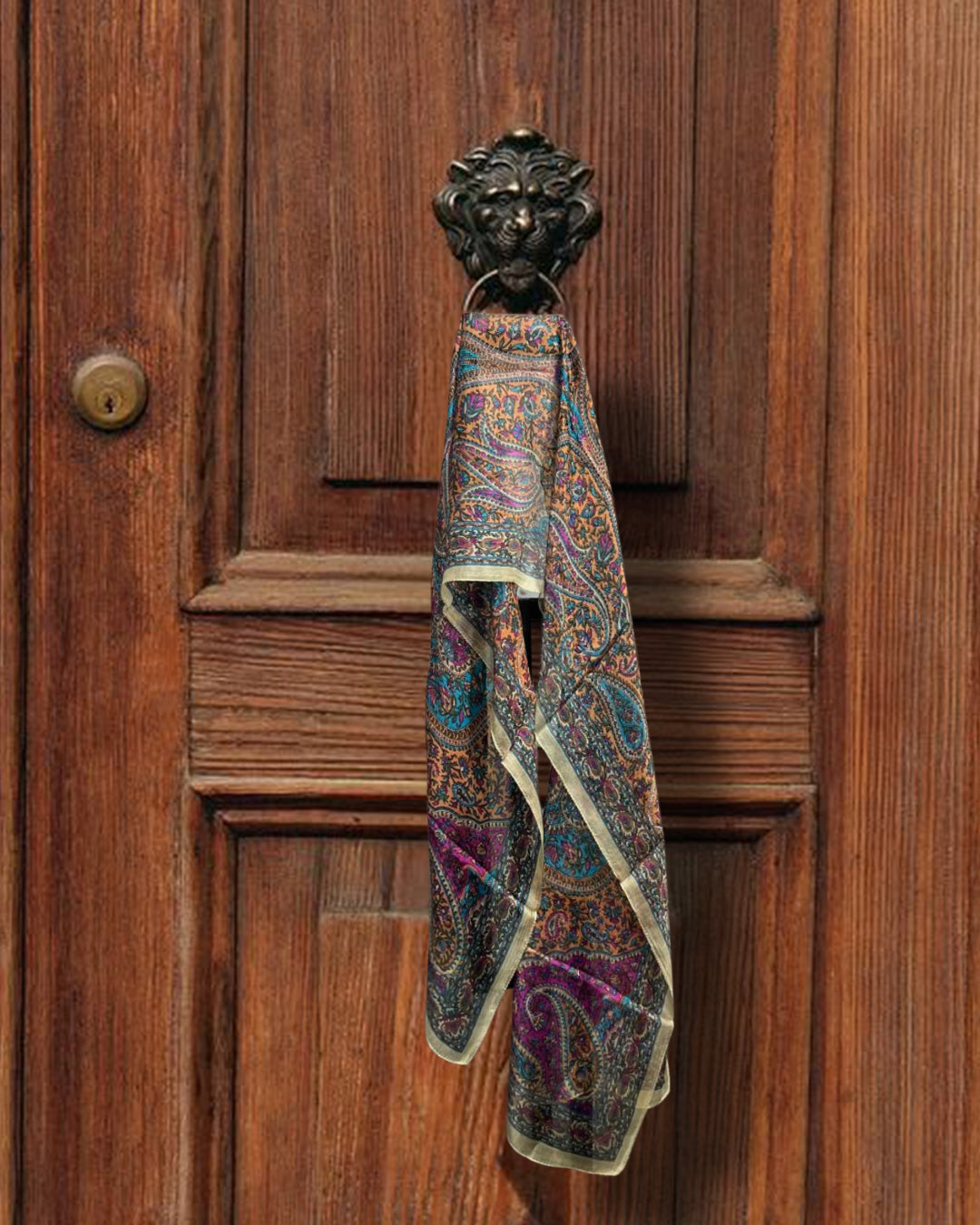 Vintage Paisley Pure Silk Long Stole | 50x180 cm