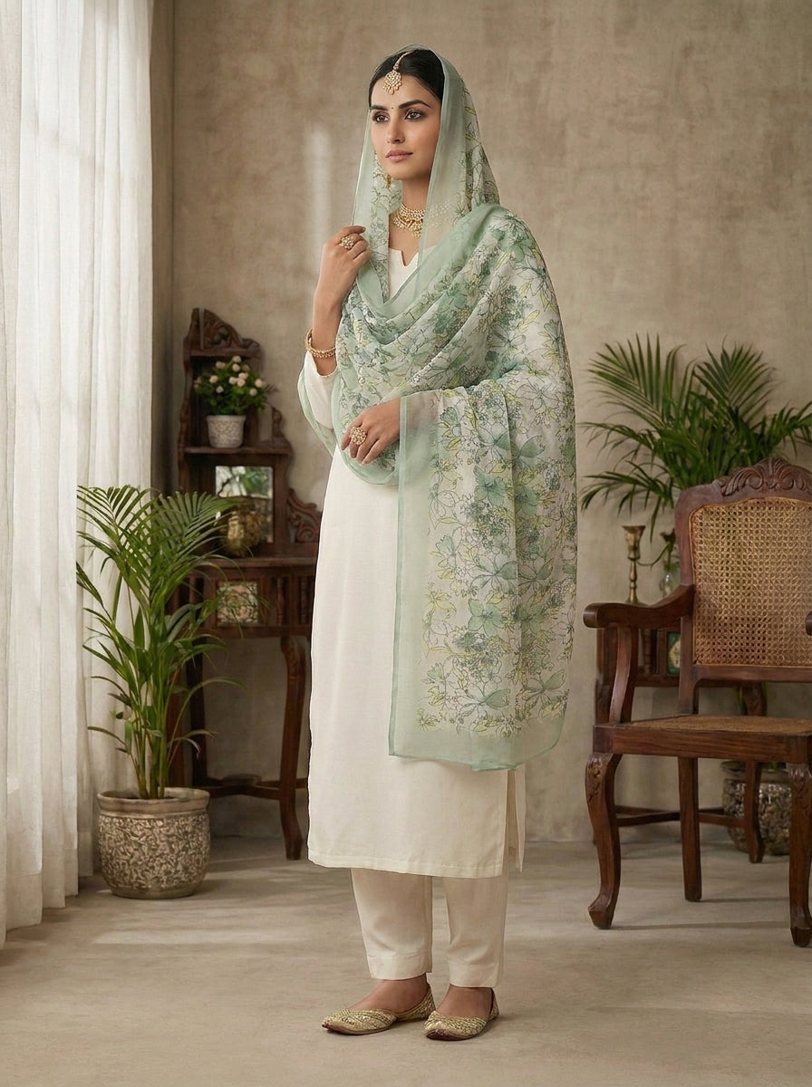 Karivani Luxury Floral Cotton Dupatta