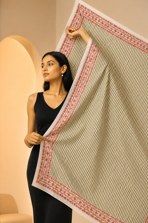 Karivani Luxury Block Print Cotton Dupatta