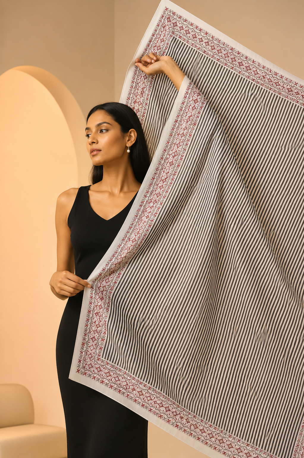 Karivani Luxury Block Print Cotton Dupatta