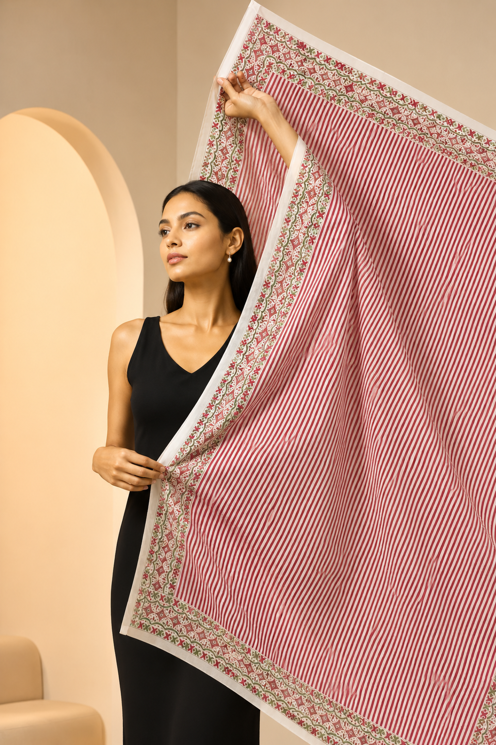 Karivani Luxury Block Print Cotton Dupatta