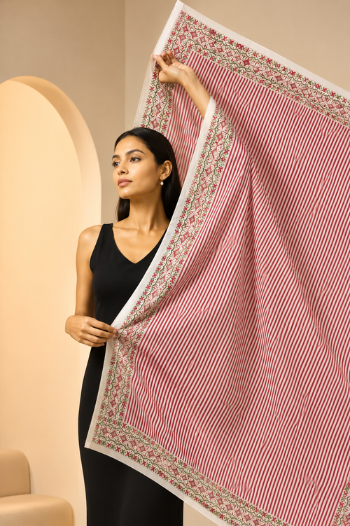 Karivani Luxury Block Print Cotton Dupatta