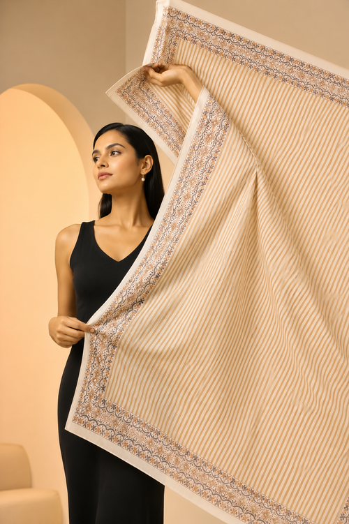 Karivani Luxury Block Print Cotton Dupatta