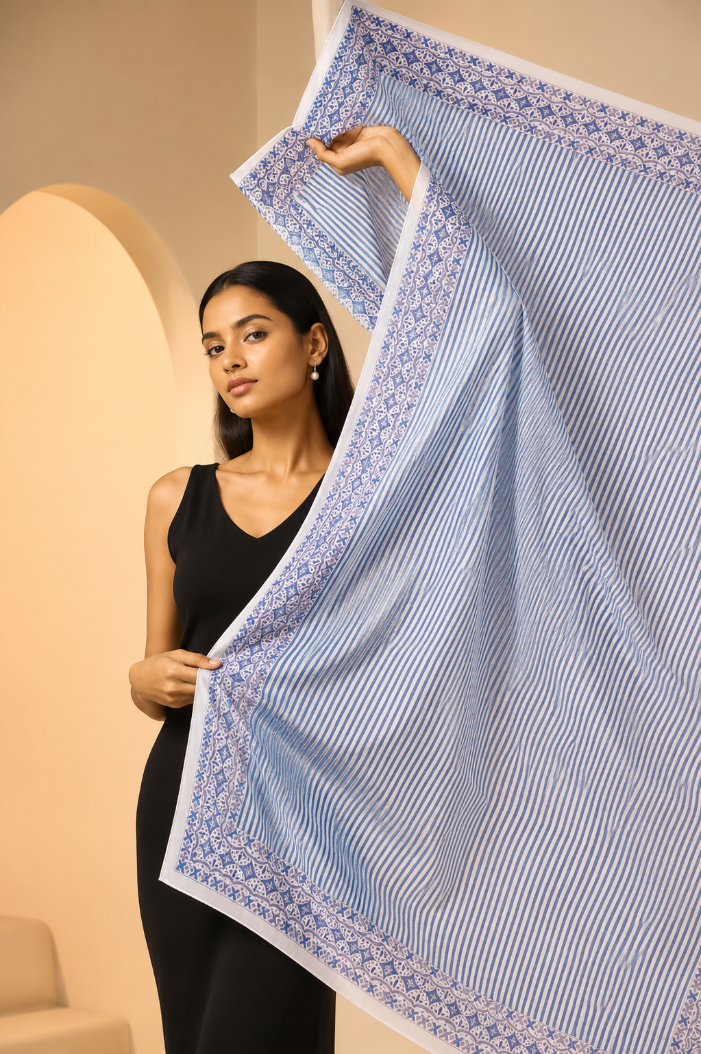 Karivani Luxury Block Print Cotton Dupatta