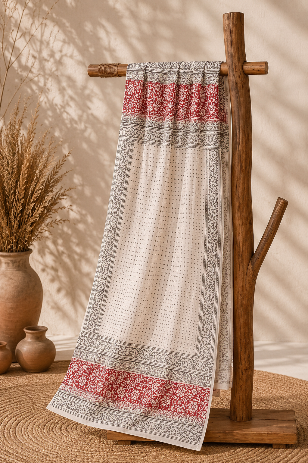Karivani Luxury Block Print Cotton Dupatta
