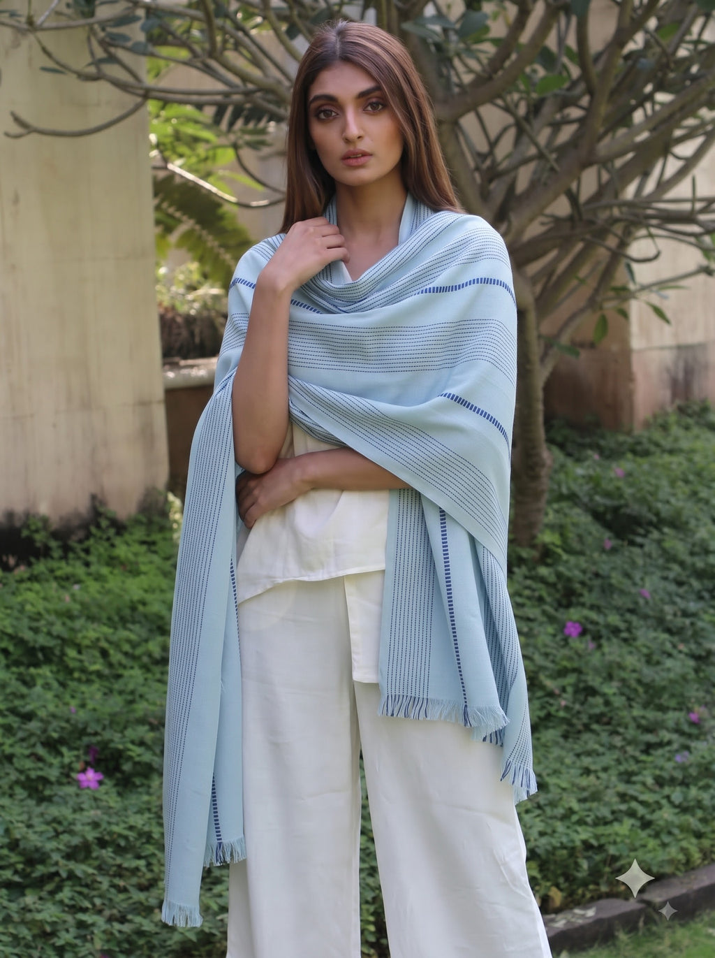 Viscose dobby stripe stole