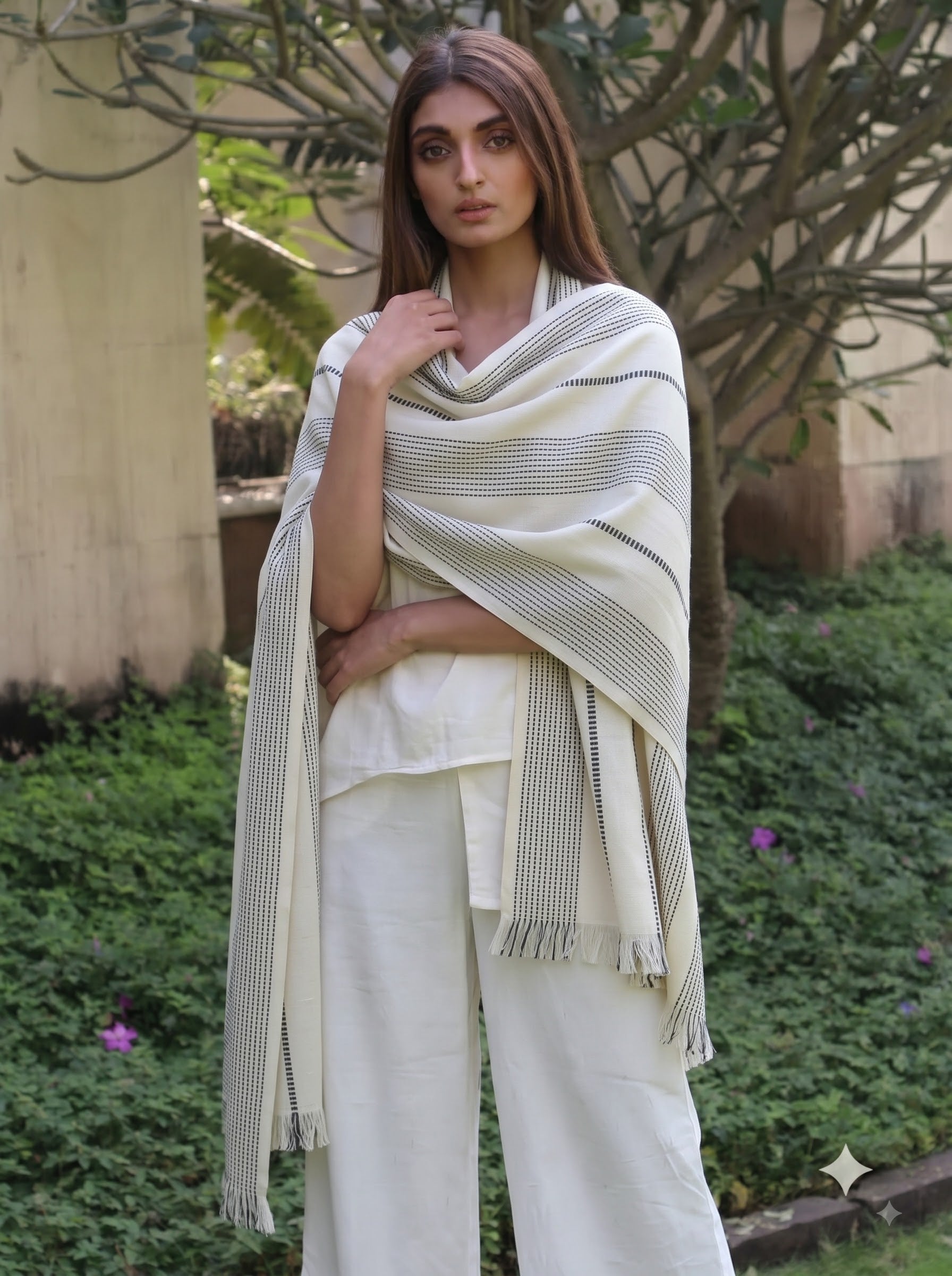 Viscose dobby stripe stole