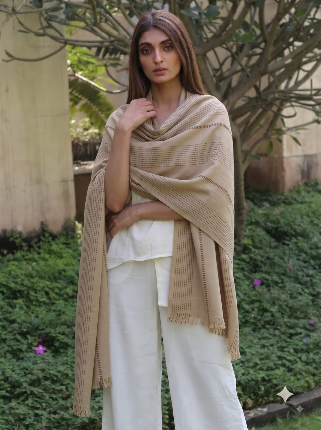 Viscose dobby stripe stole