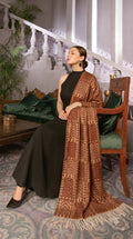 Geometric Tribal Block Polyester Stole with Tassels
