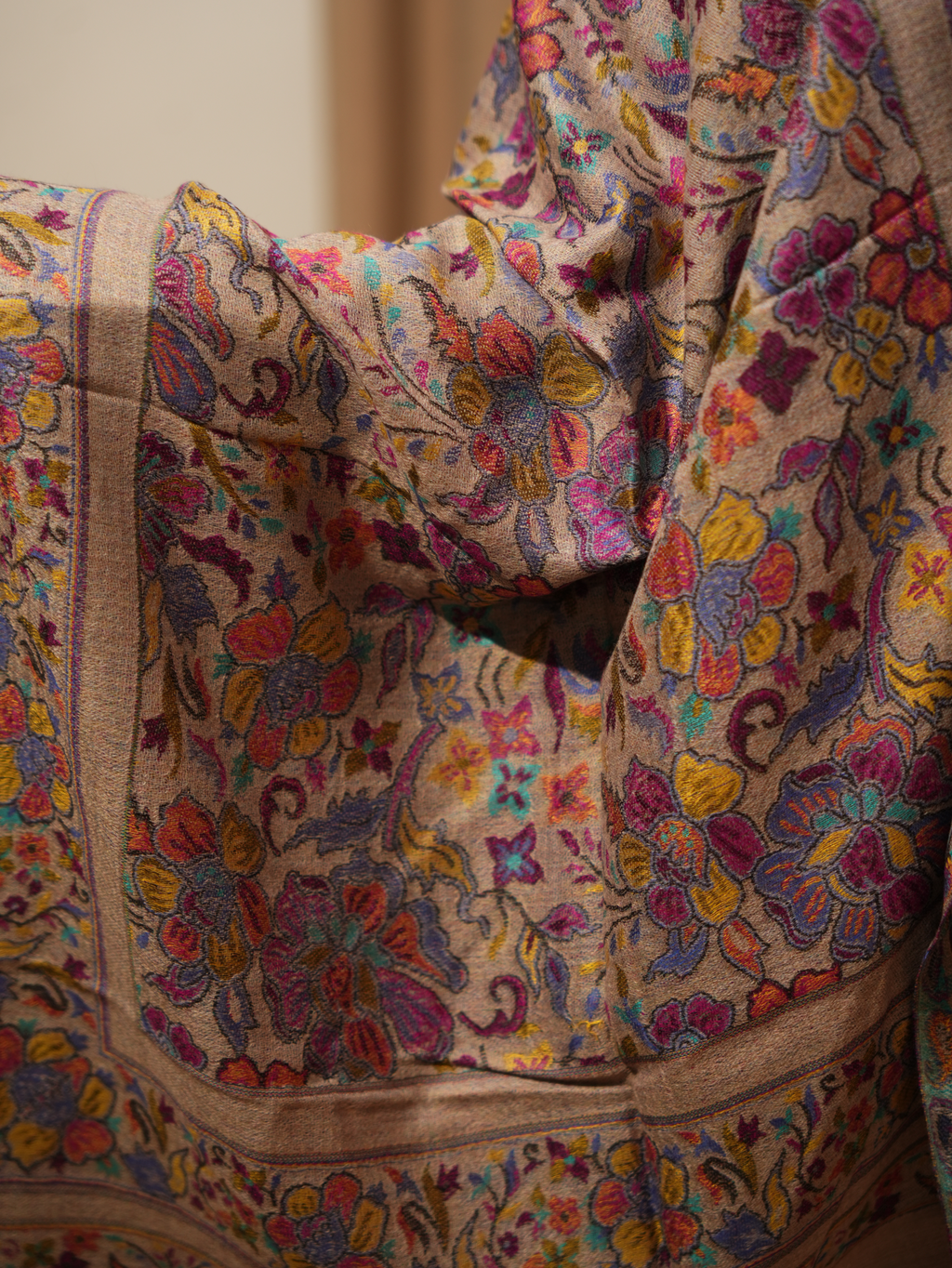 Karivani Women's Faux Pashmina Stole - Flower Jaal Stole