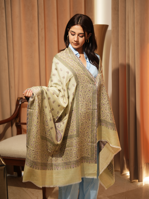 Karivani Women's Faux Pashmina Stole - Carpet Jaal Stole