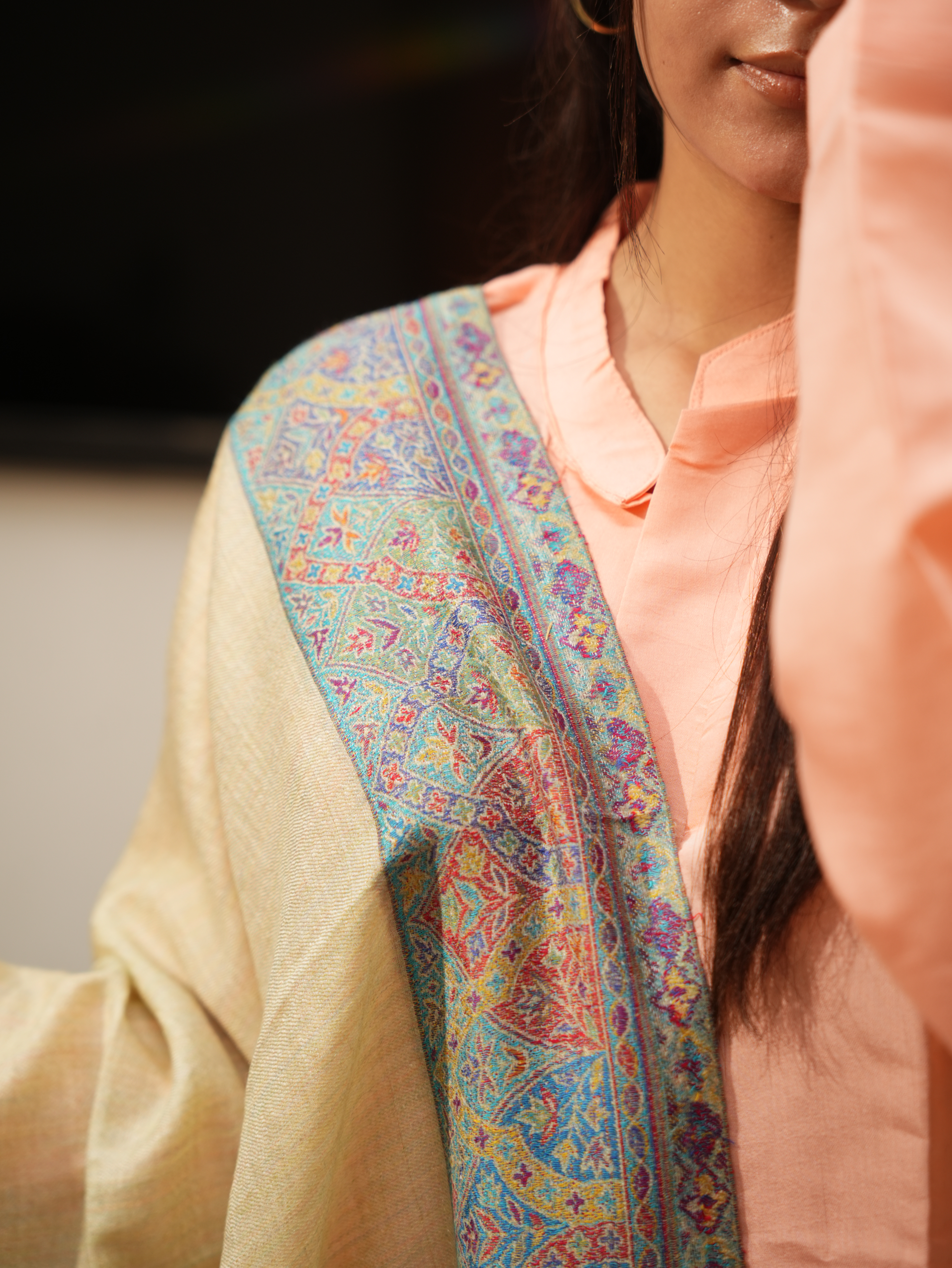 Karivani Women's Faux Pashmina Stole - Neem Dour