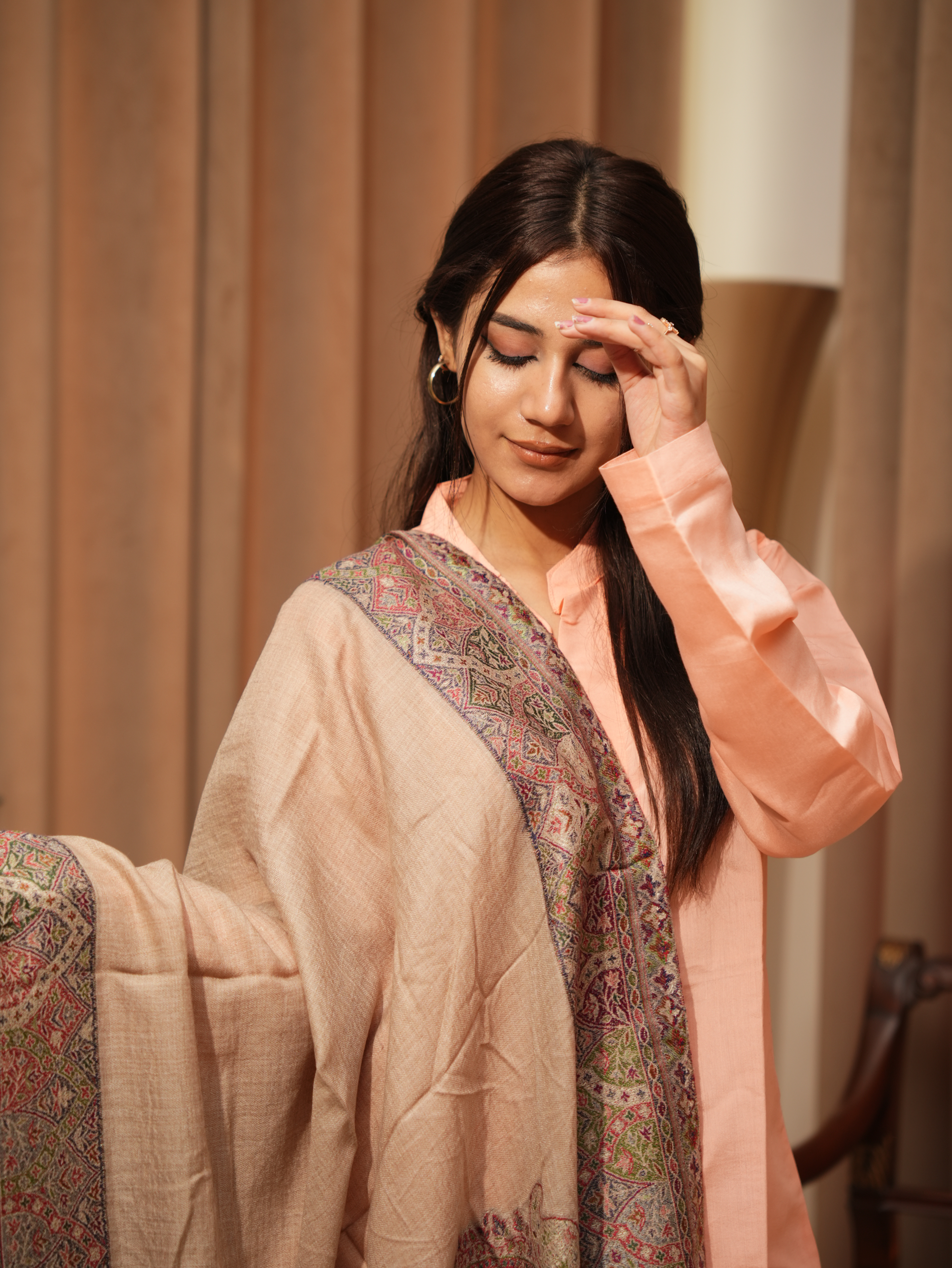 Karivani Women's Faux Pashmina Stole - Neem Dour