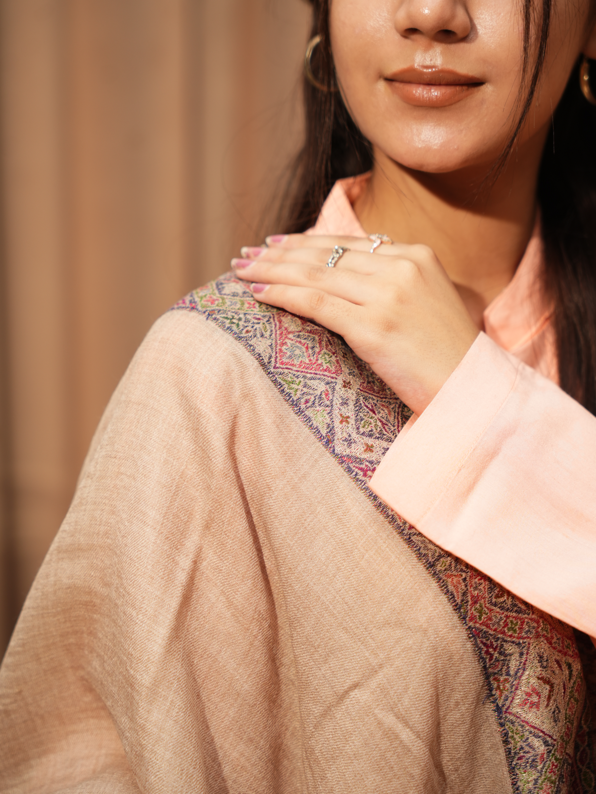 Karivani Women's Faux Pashmina Stole - Neem Dour