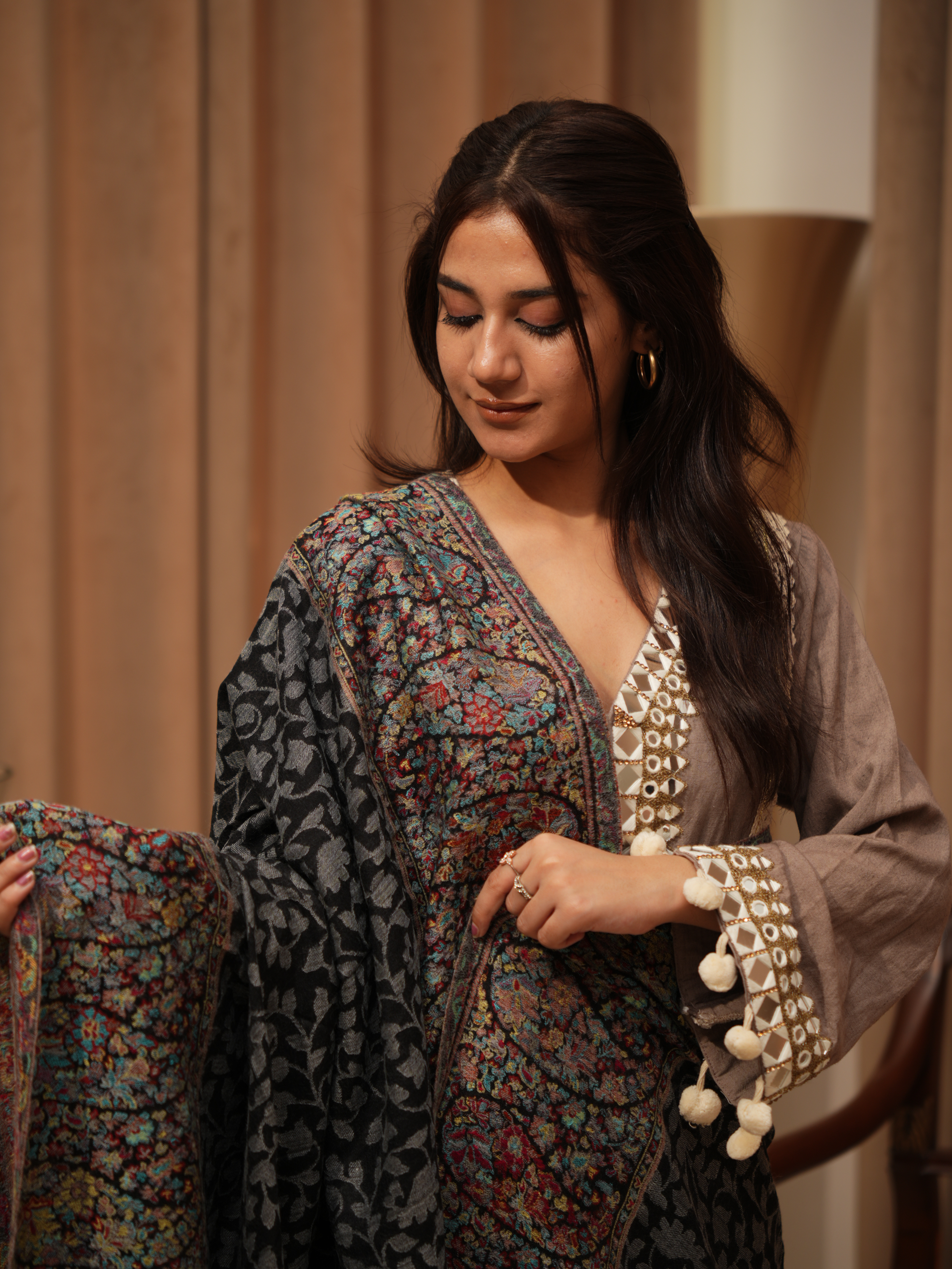 Karivani Women's Faux Pashmina Shawl - Super Fine Kani Shawl