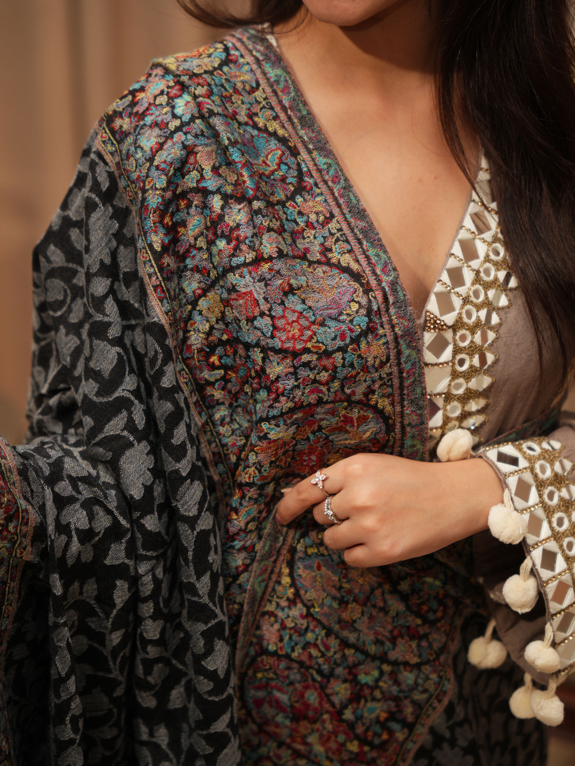 Karivani Women's Faux Pashmina Shawl - Super Fine Kani Shawl