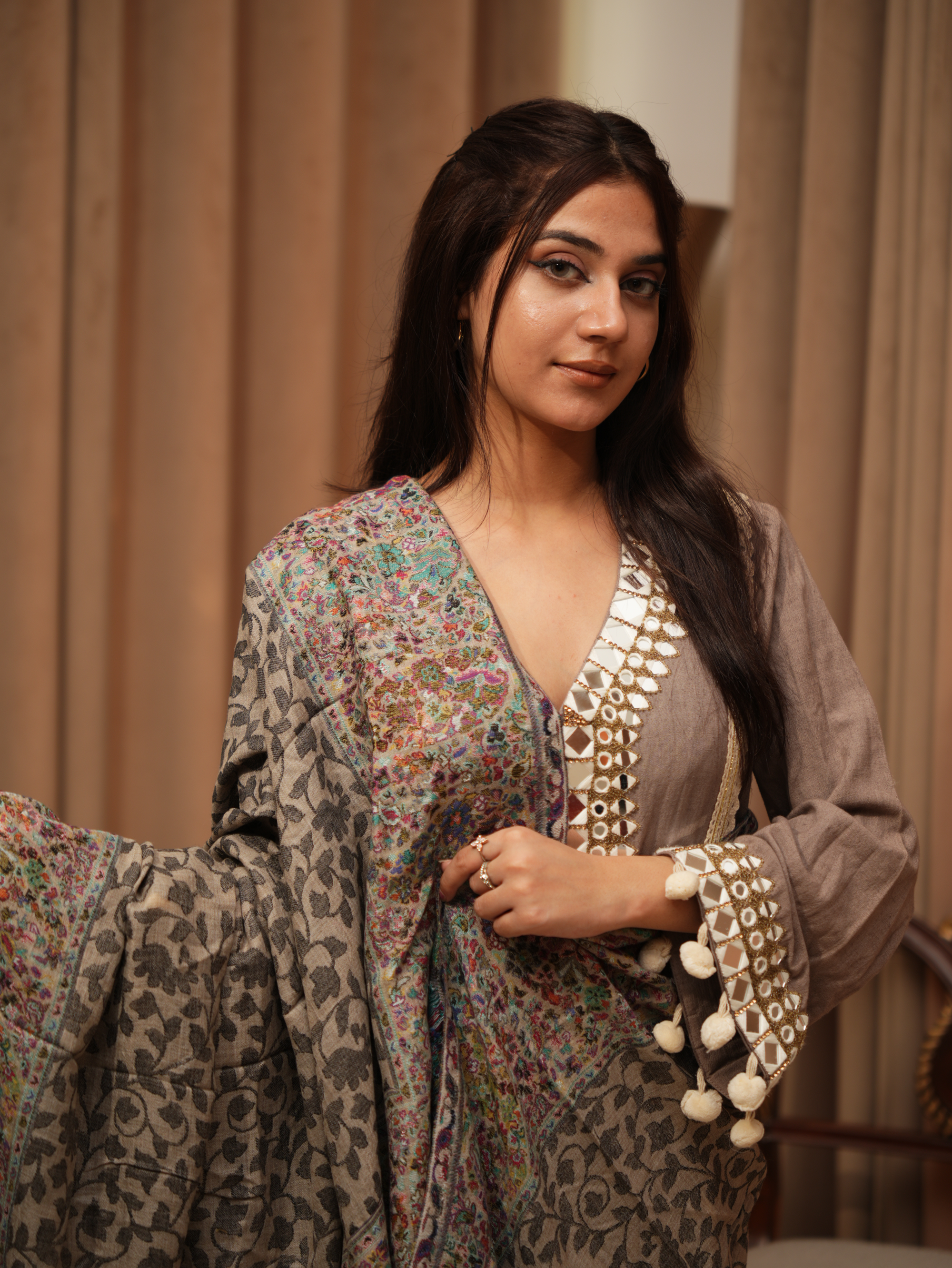 Karivani Women's Faux Pashmina Shawl - Super Fine Kani Shawl