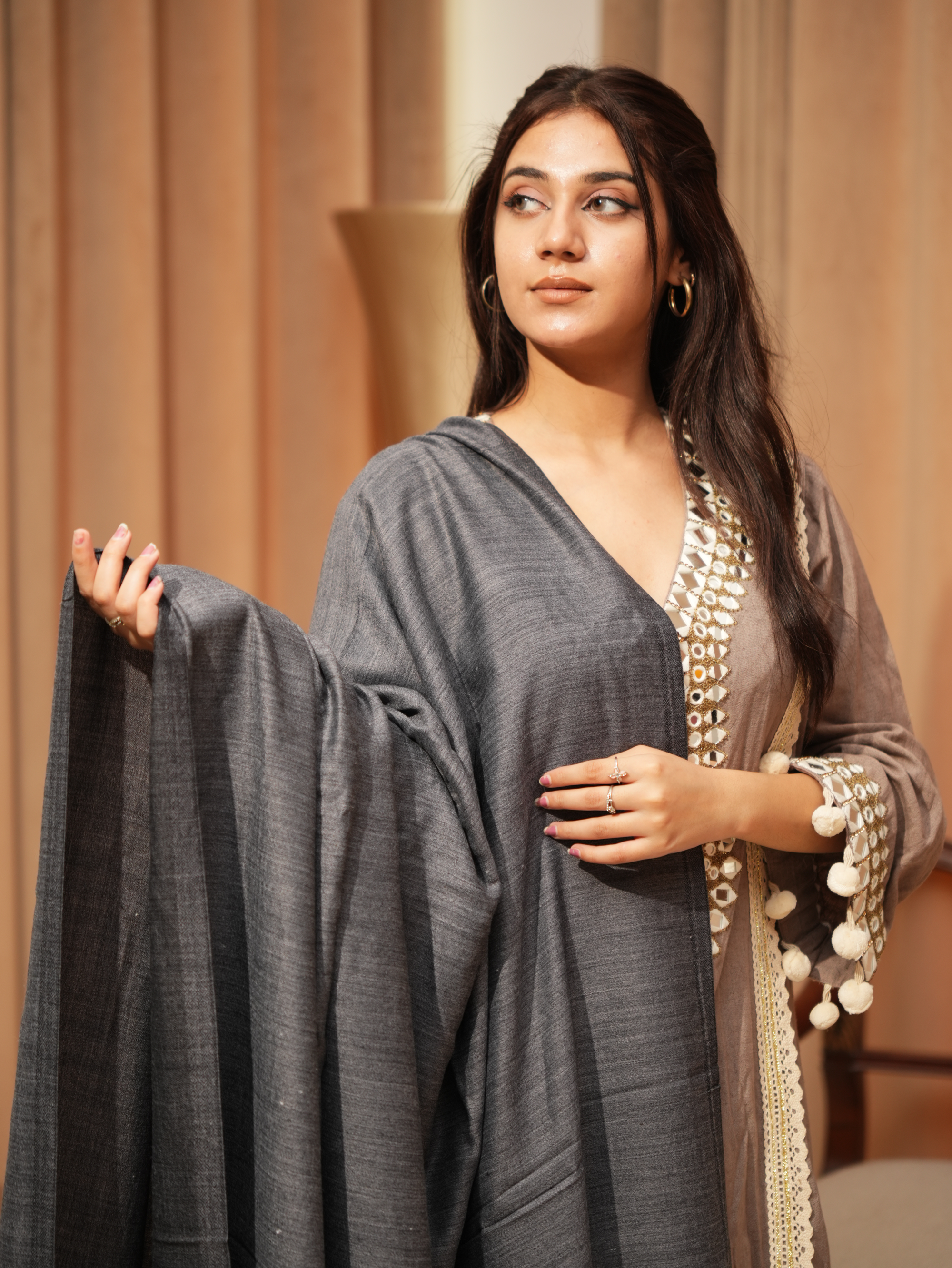 Karivani Women's Faux Pashmina Shawl - Ambi Palla Shawl