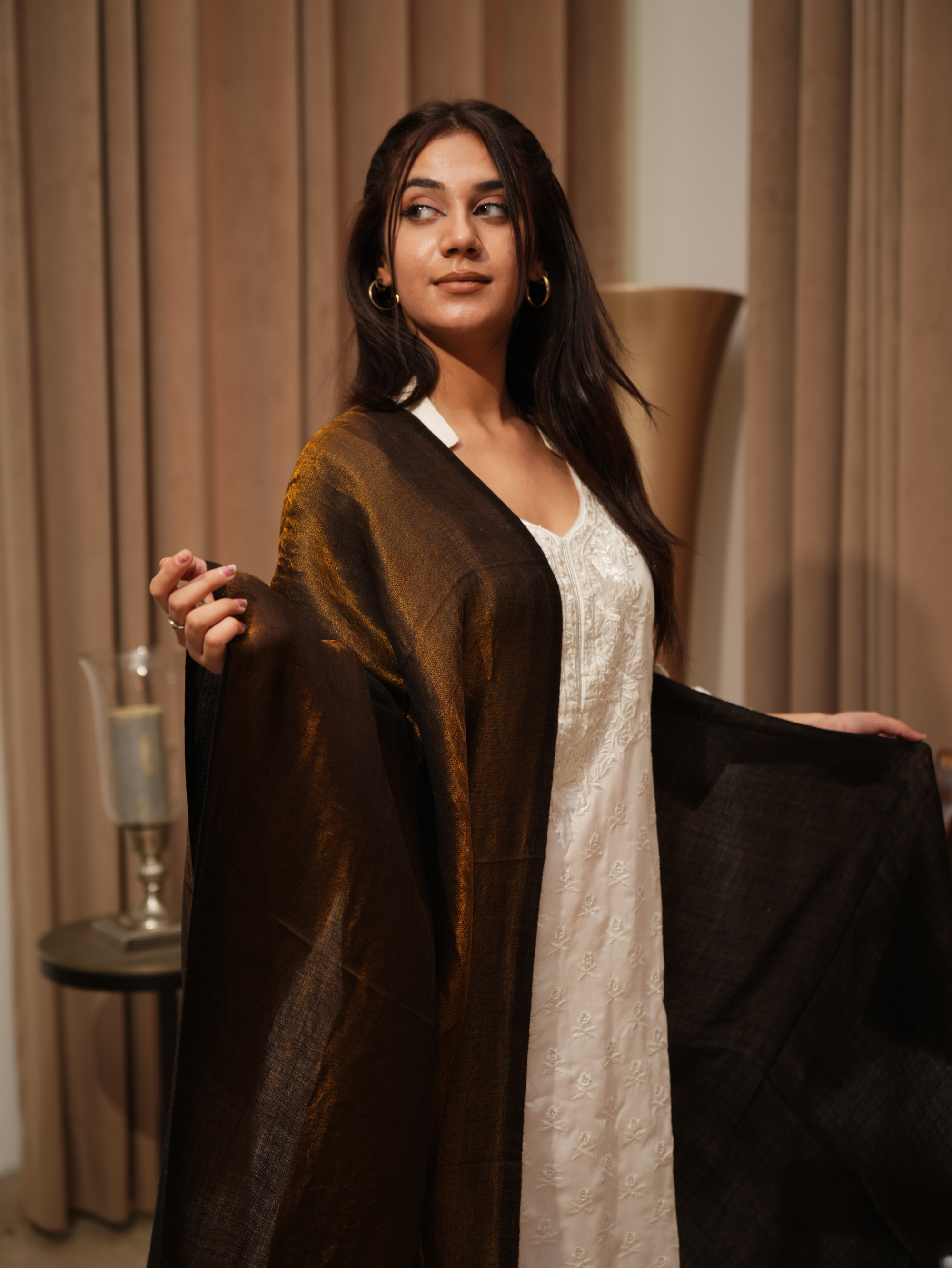 Karivani Women's Faux Pashmina Moonlight Plain