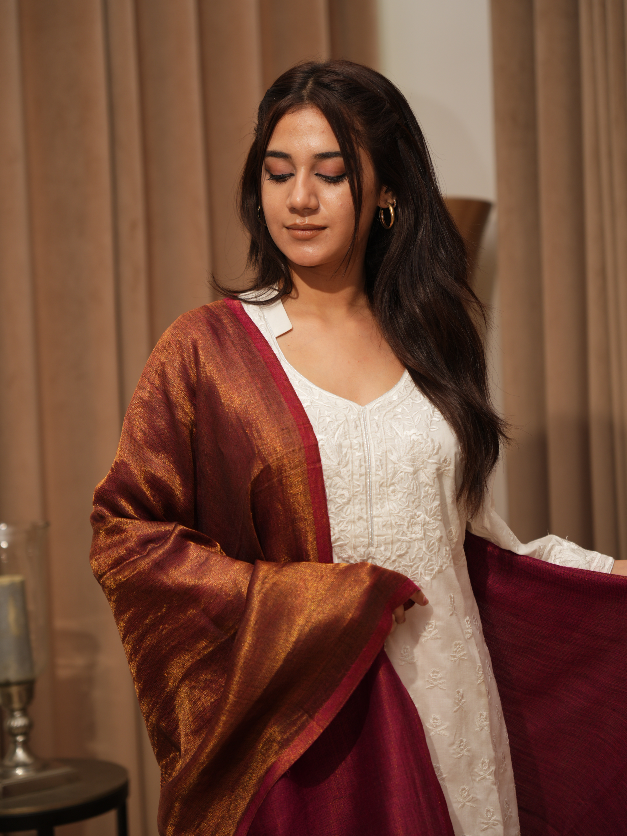 Karivani Women's Faux Pashmina Moonlight Plain