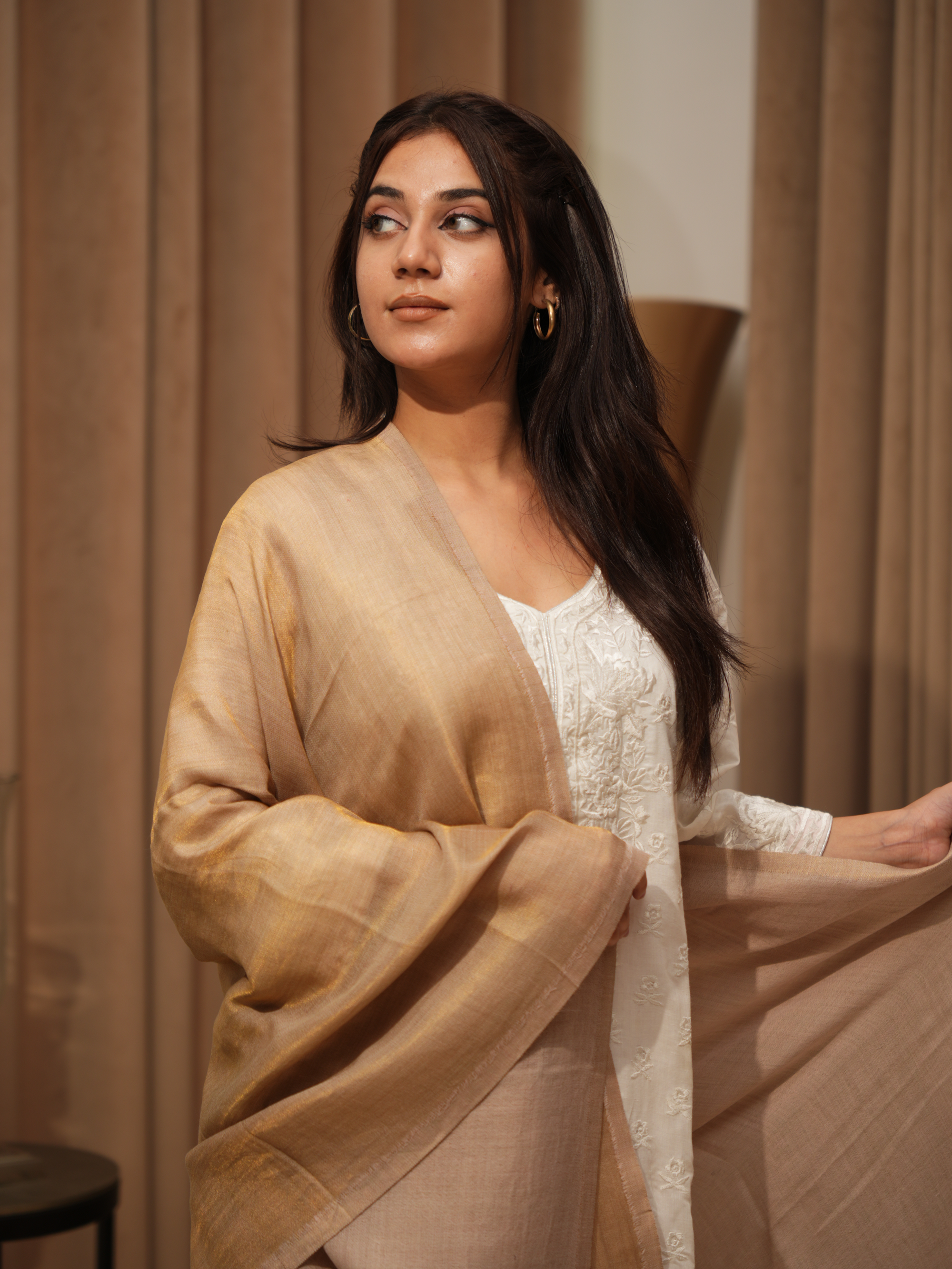 Karivani Women's Faux Pashmina Moonlight Plain