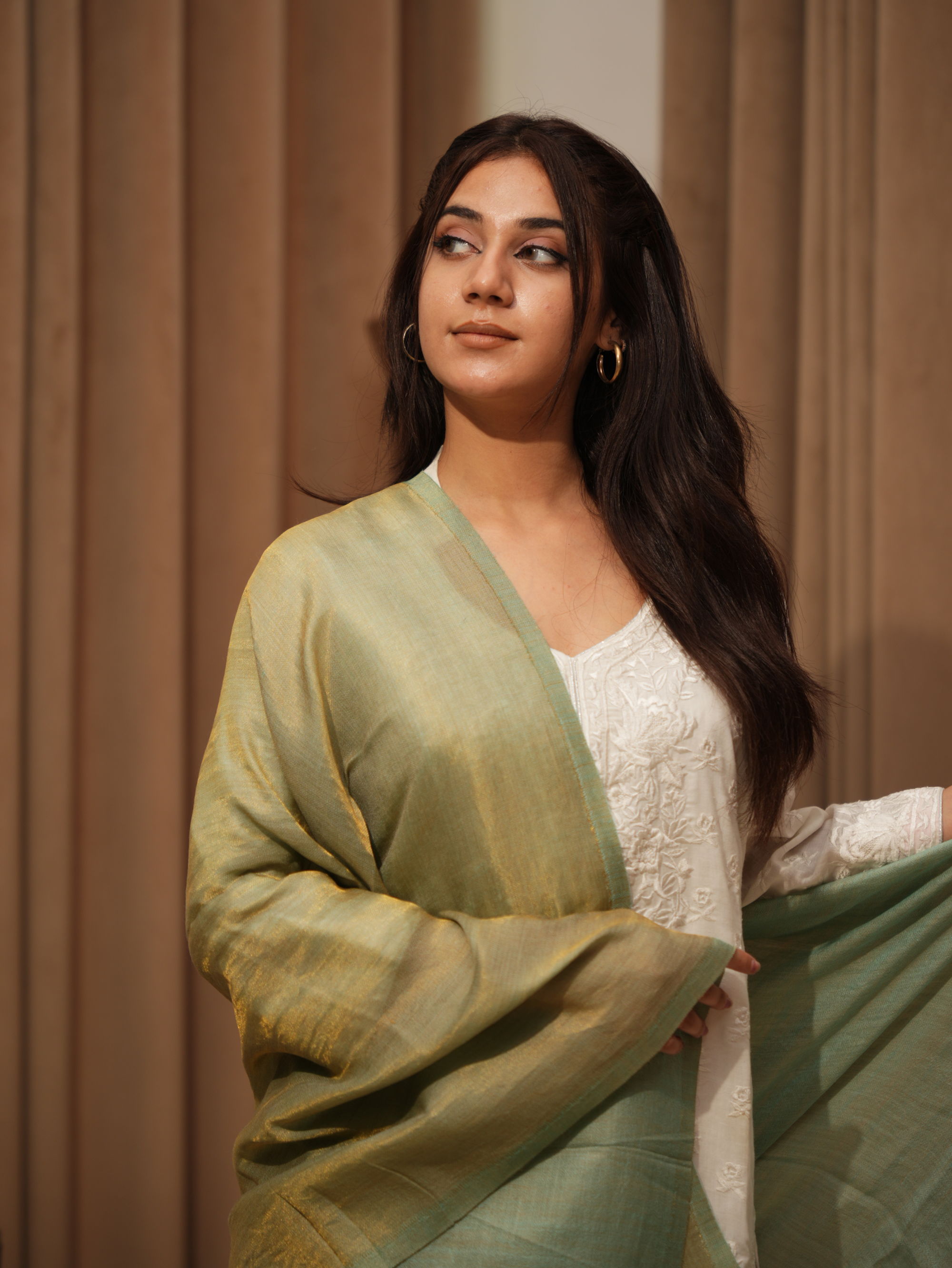 Karivani Women's Faux Pashmina Moonlight Plain