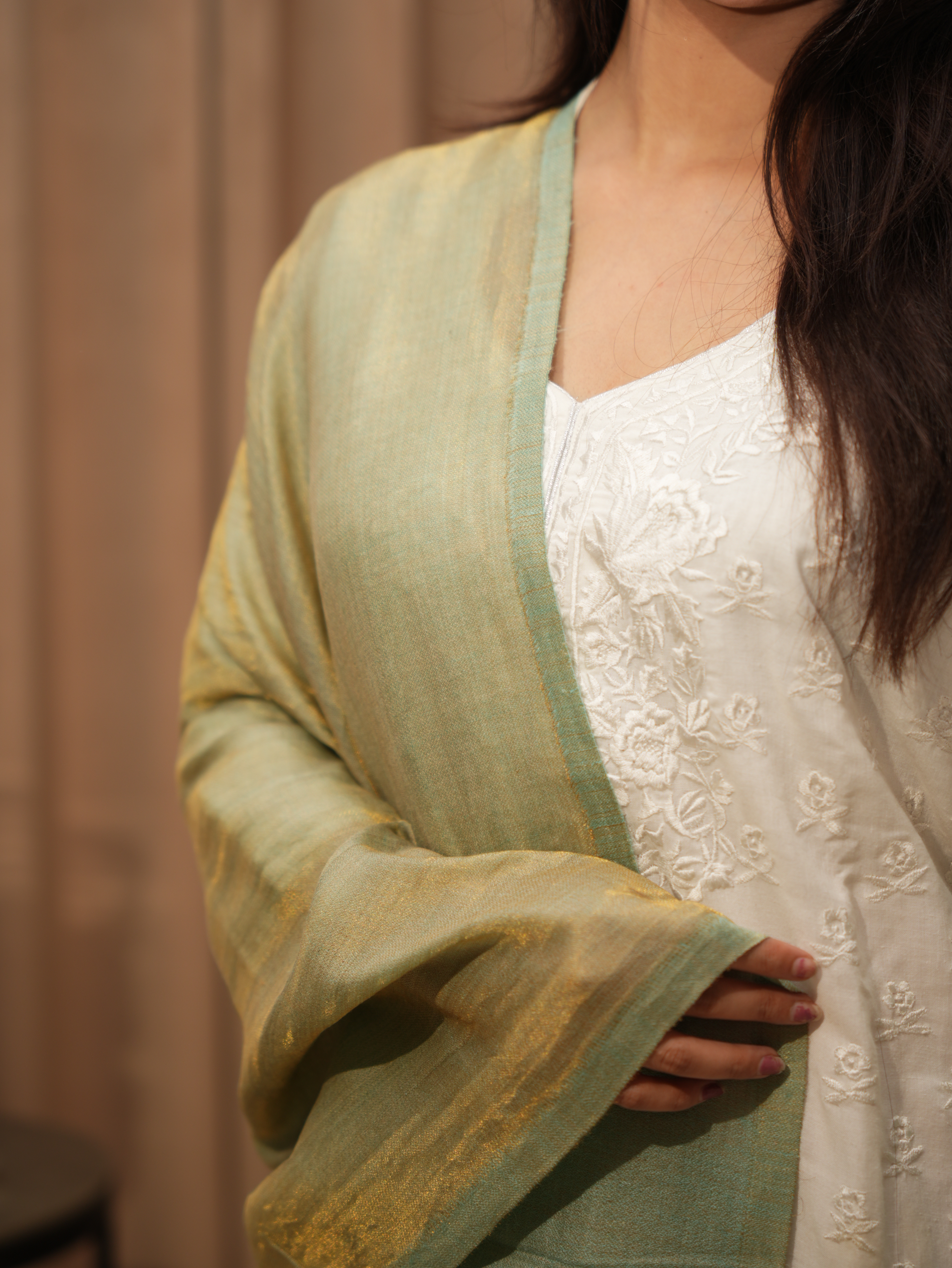 Karivani Women's Faux Pashmina Moonlight Plain