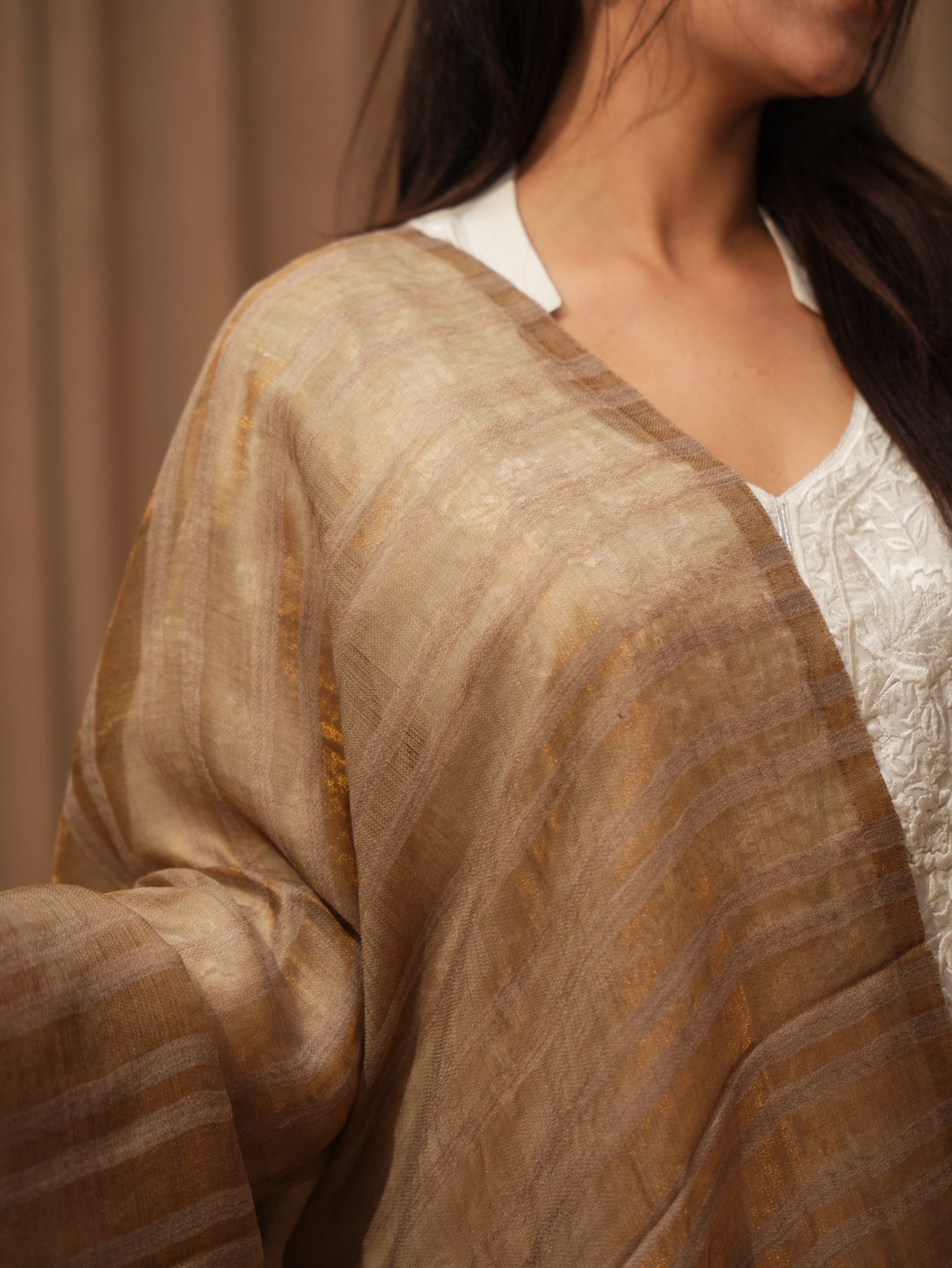 Karivani Women's Faux Pashmina Multistripes Moonlight