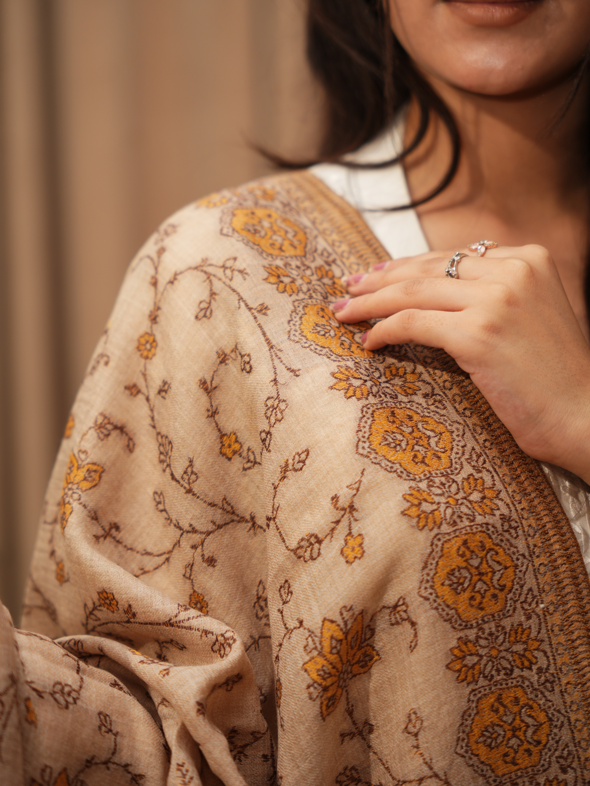 Karivani Women's Faux Pashmina Stole - Kani Stole