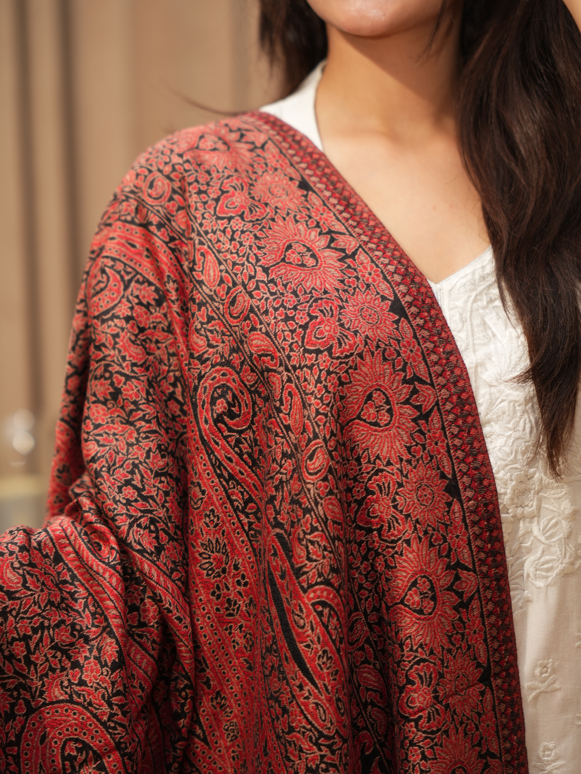 Karivani Women's Faux Pashmina Stole - Kani Stole