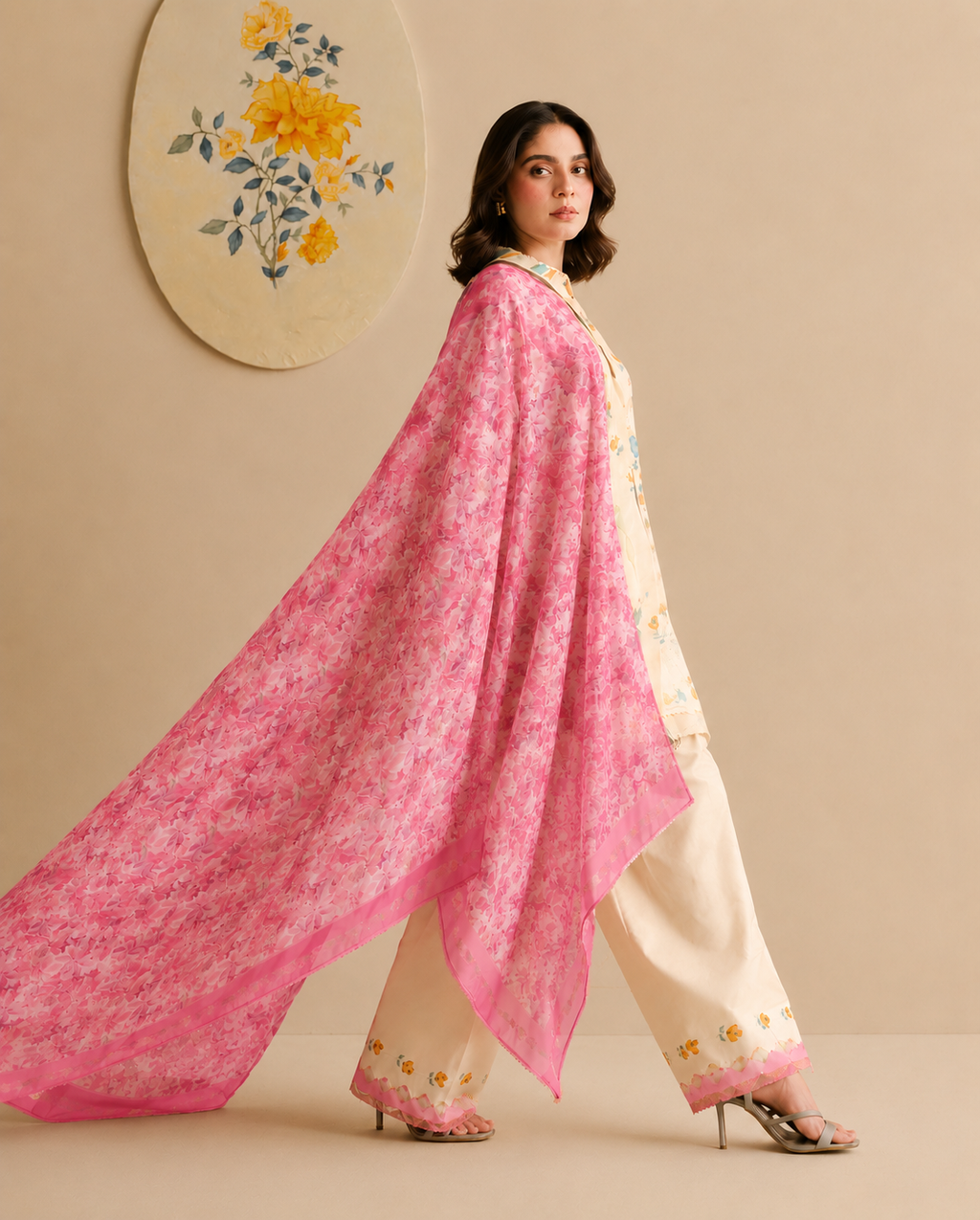 Karivani Luxury Floral Cotton Dupatta