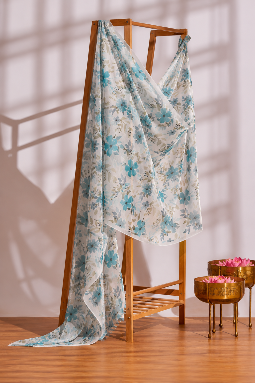 Karivani Luxury Floral Cotton Dupatta