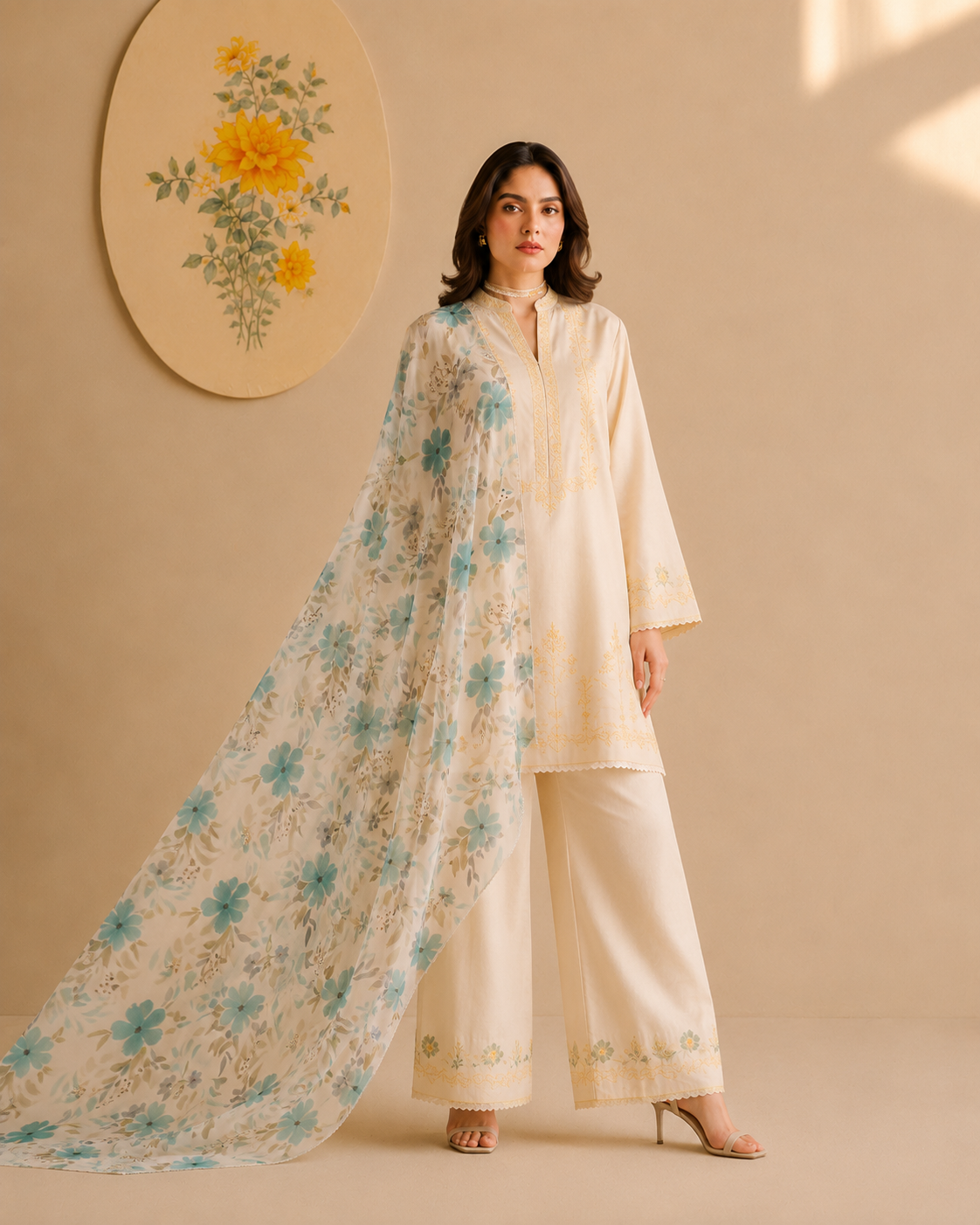 Karivani Luxury Floral Cotton Dupatta