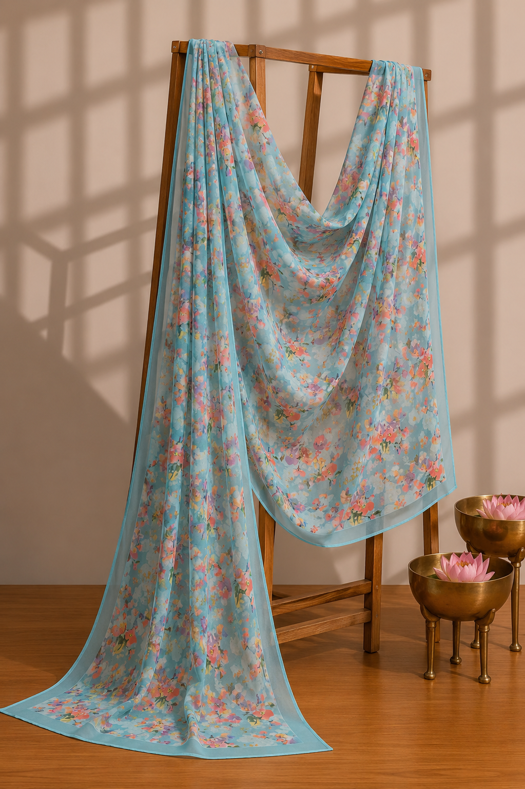 Karivani Luxury Floral Cotton Dupatta