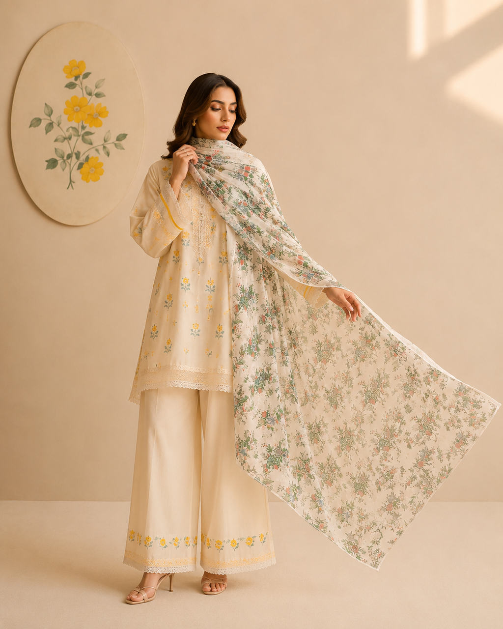 Karivani Luxury Floral Cotton Dupatta