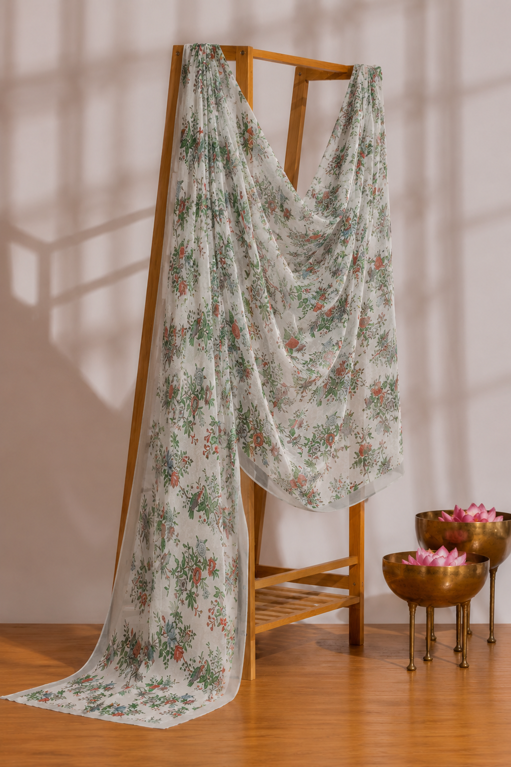Karivani Luxury Floral Cotton Dupatta